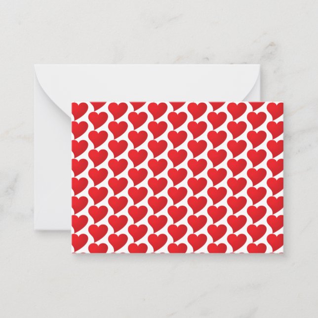 Cute red hearts pattern minimalist modern card (Front)