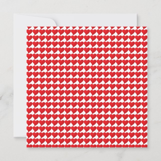 Cute red hearts pattern minimalist modern elegant card (Front)