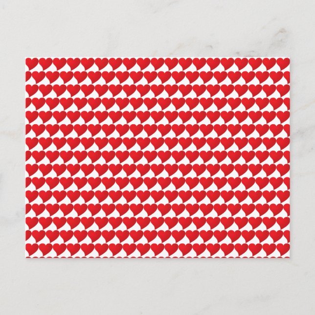 Cute red hearts pattern modern girly Valentine's Postcard (Front)