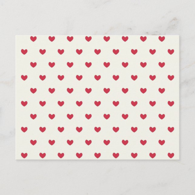 Cute Red Hearts Pattern Postcard (Front)