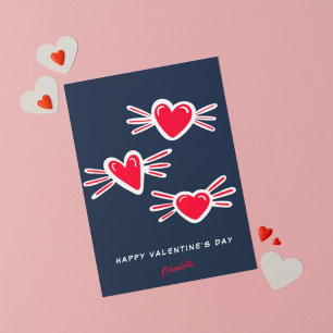 Cute Red Hearts Valentine Day Holiday Card 