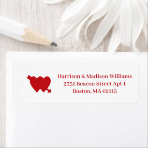 Cute red hearts Valentine's Day Return Address Label