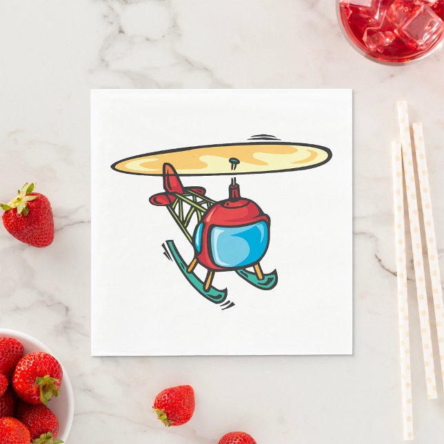 Cute Red Helicopter Fun Aviation Design  Napkin (Creator Uploaded)