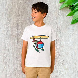 Cute Red Helicopter Fun Aviation Design  T-Shirt