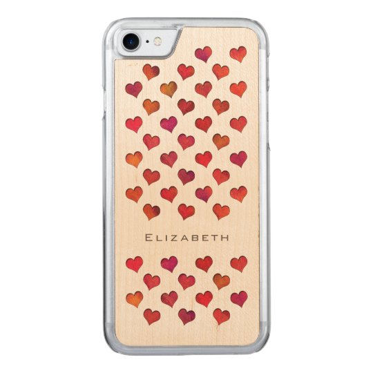 cute red hot hearts pattern carved iPhone 8/7 case