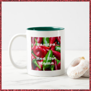 Cute Red Hot Mama  Two-Tone Coffee Mug