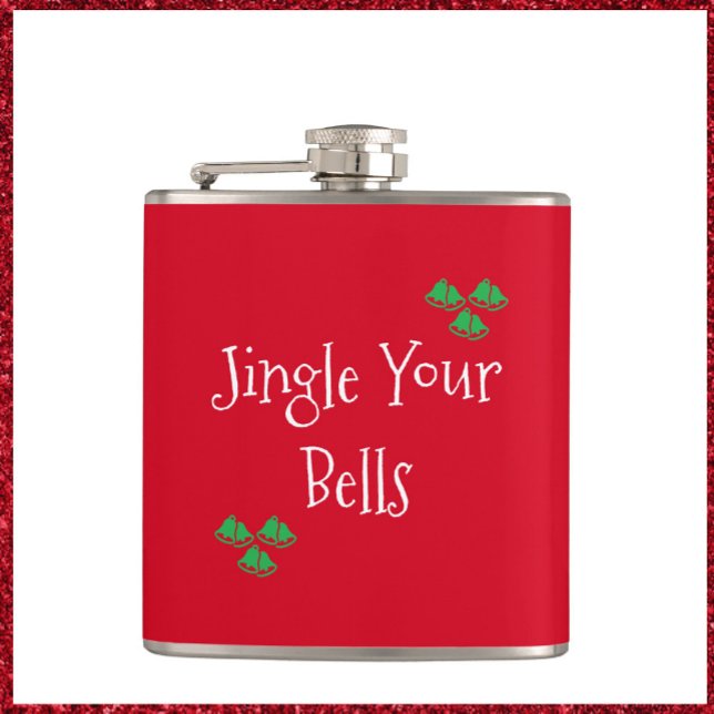 Cute Red Jingle Bells Hip Flask (Creator Uploaded)