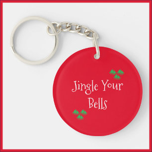 Cute Red Jingle Bells Key Ring