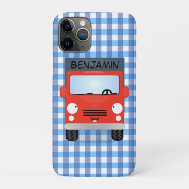 Cute red kawaii truck cartoon illustration Case-Mate iPhone case (Back)