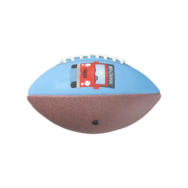 Cute red kawaii truck cartoon illustration football (Rotated 270)