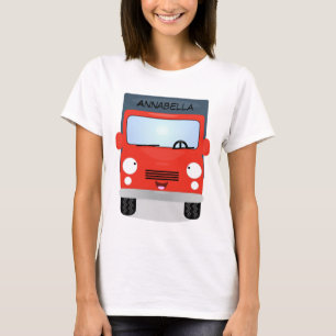 Cute red kawaii truck cartoon illustration T-Shirt