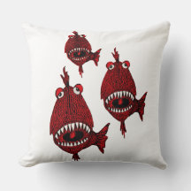 Cute Red Killer Piranhas Fishes attack teeth Ocean