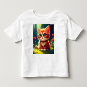 Cute Red Kitten Wearing Glasses-365478 Toddler T-Shirt