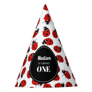Cute Red Ladybug 1st Birthday Party Hat