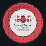 Cute Red Ladybug Baby Shower Paper Plate<br><div class="desc">A little ladybug is on the way! Cute red and black ladybug baby shower party plates.  Personalise it for your baby shower. Designed for you by Blackberry Boulevard.</div>