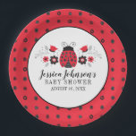 Cute Red Ladybug Baby Shower Paper Plate<br><div class="desc">A little ladybug is on the way! Cute red and black ladybug baby shower party plates.  Personalise it for your baby shower. Designed for you by Blackberry Boulevard.</div>