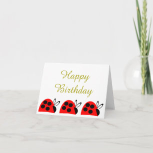 Cute Red Ladybug Birthday Card