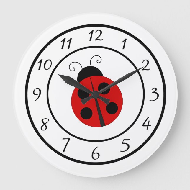 Cute Red Ladybug Clock (Front)