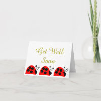 Cute Red Ladybug Get Well Soon