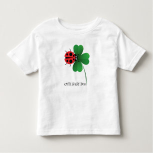 Cute red ladybug on Lucky leaf Kids Toddler T-Shirt
