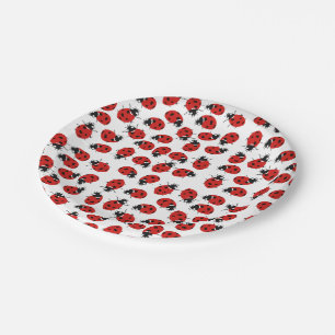 Cute Red Ladybug Pattern  Paper Plate