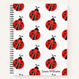 Cute Red Ladybug Personalised Notebook