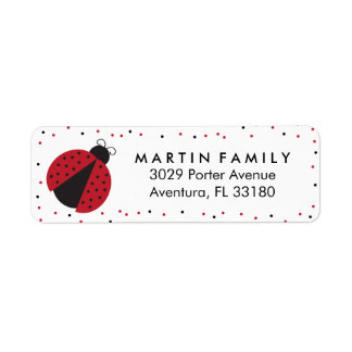 Cute Red Ladybug Return Address Label