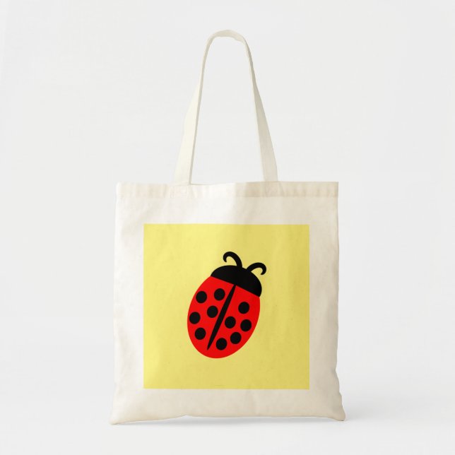 Cute Red Ladybug Tote Bag (Front)