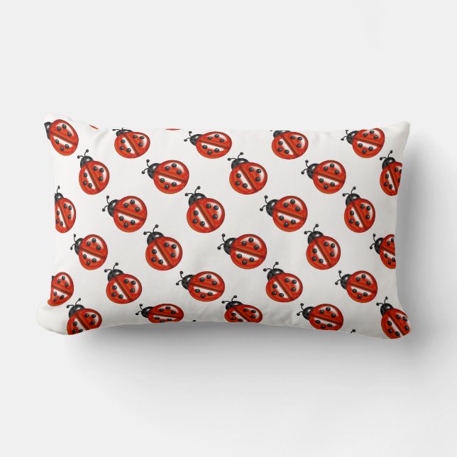 Cute Red Ladybugs Throw Pillow (Front)