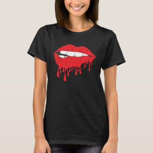 Cute Red Lips Bite Biting Hot Desiring Temptation T-Shirt