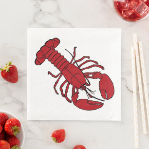 Cute red Lobster party dinner napkins