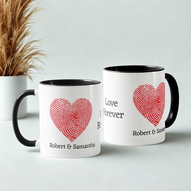 Cute red love fingerprint heart valentine's mug (Creator Uploaded)