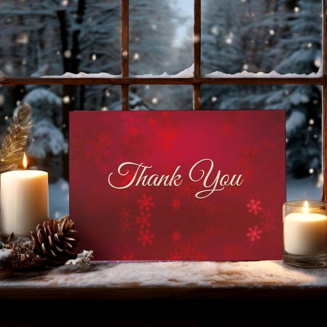 Cute red monogram marble art thank you card (Creator Uploaded)