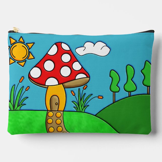 cute red mushroom accessory pouch (Front)