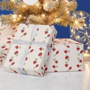 Cute Red Mushroom Fungi Pattern Wrapping Paper