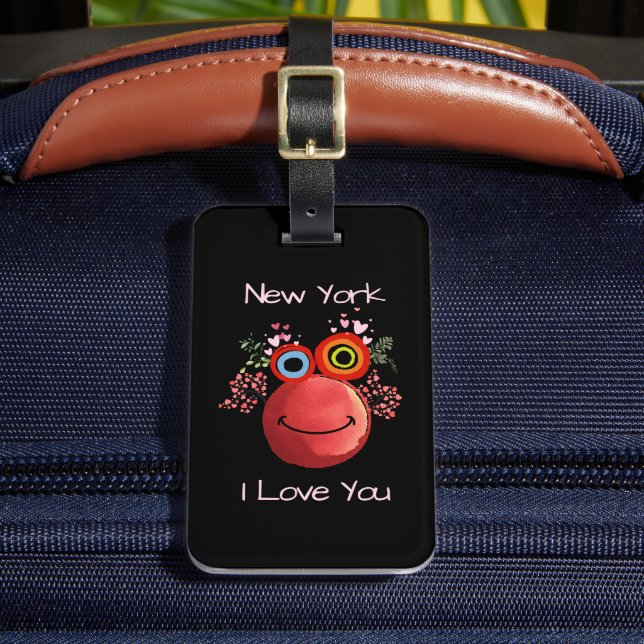 Cute Red New York I Love you Luggage Tag (Front Insitu 2)