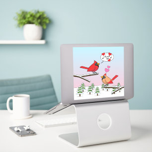 Cute Red Northern Cardinals Love Winter Landscape