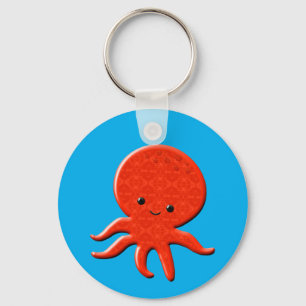 Cute Red Octopus Key Ring