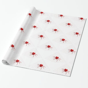 Cute Red Orb-Weaver Spider Wrapping Paper