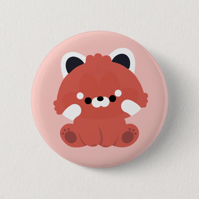Cute Red Panda 6 Cm Round Badge (Front)