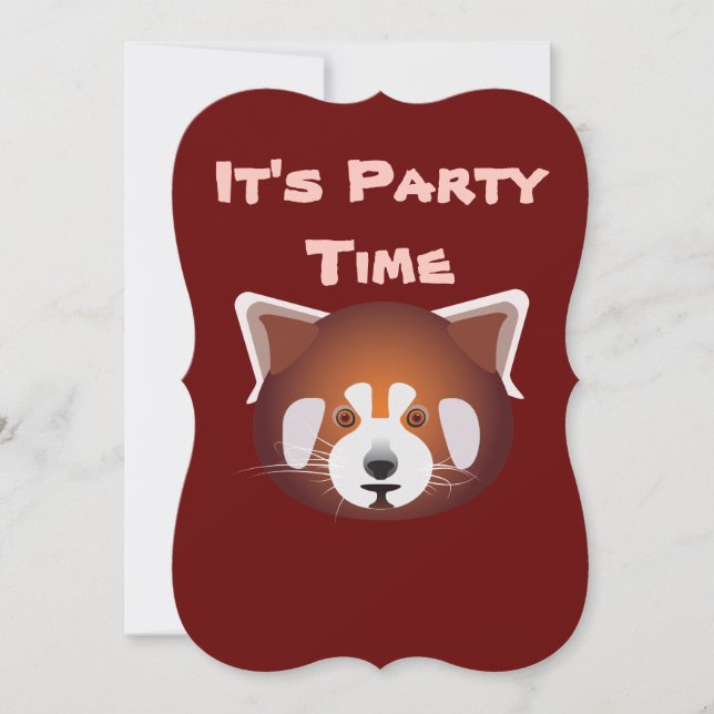 Cute Red Panda Birthday Invitation (Front)