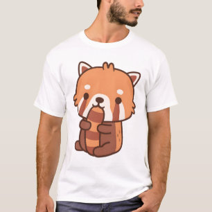 Cute Red Panda Biting On Its Tail  T-Shirt