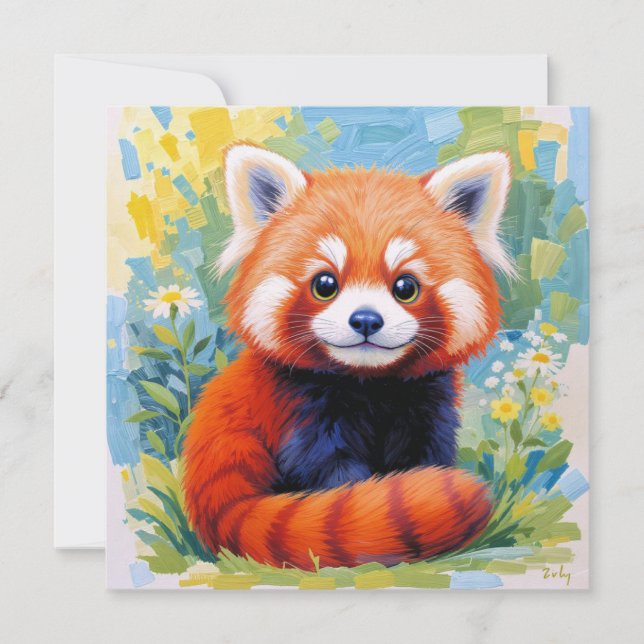 Cute Red Panda card.  (Front)