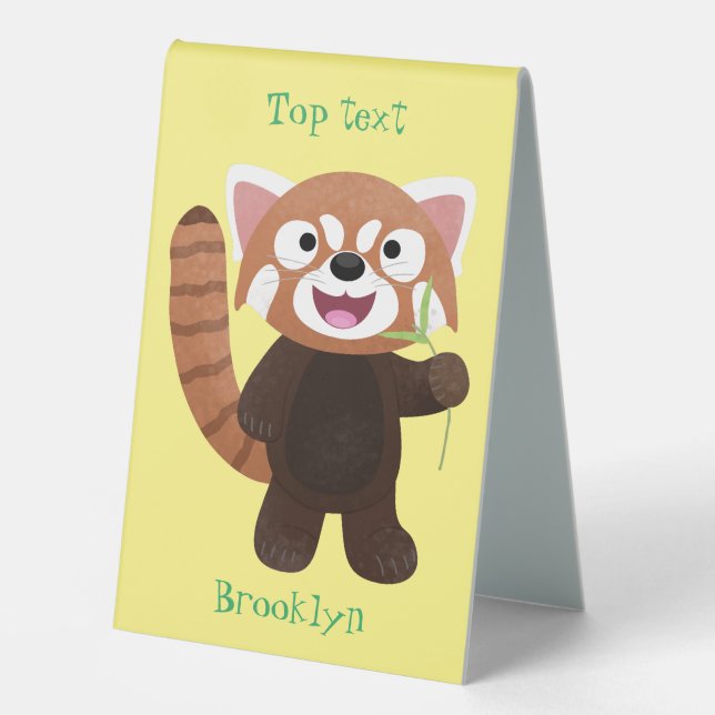 Cute red panda cartoon illustration (Front)