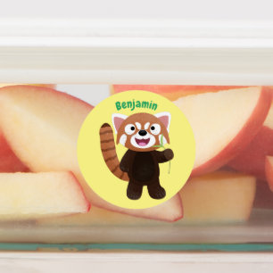 Cute red panda cartoon illustration