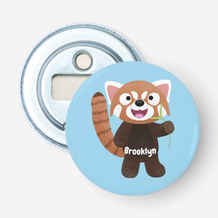 Cute red panda cartoon illustration bottle opener