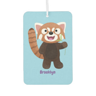 Cute red panda cartoon illustration car air freshener
