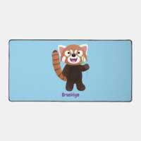 Cute red panda cartoon illustration
