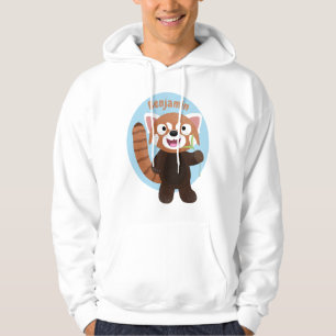 Cute red panda cartoon illustration hoodie