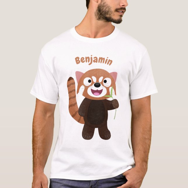 Cute red panda cartoon illustration T-Shirt (Front)